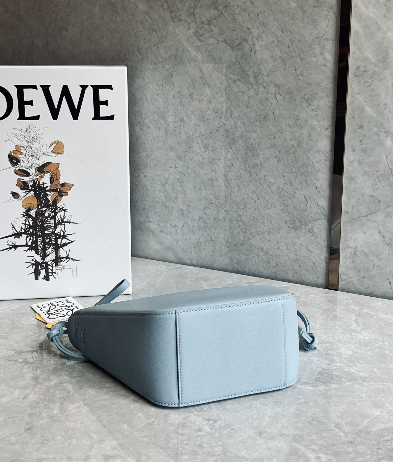 Loewe Mini Hammock Hobo Bag in Classic Calfskin Light Blue